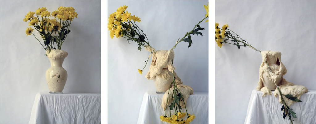Still Life With Flowers, 2016, Untitled (Vase of Flowers), 2016, Triptych. Archival pigment print, 40” x 26.5”